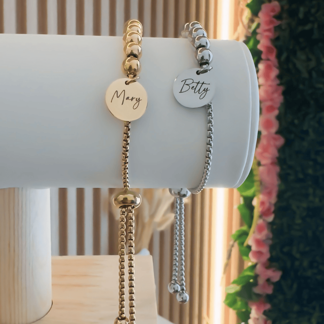 PULSERA AJUSTABLE CON NOMBRE PERSONALIZADO