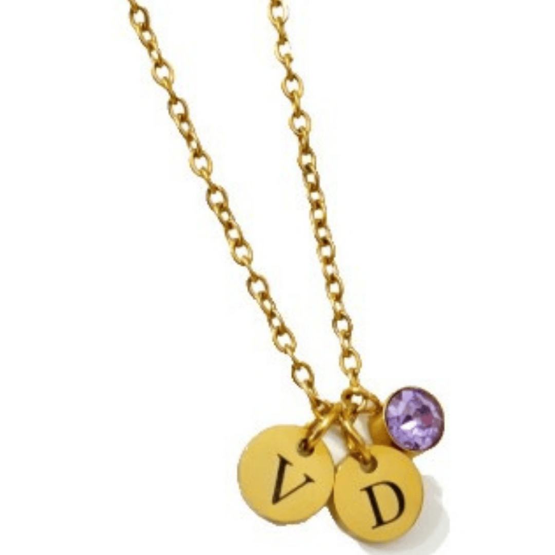 COLLAR DE ANIVERSARIO CON INICIALES PERSONALIZADAS