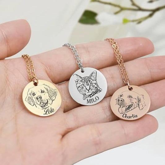 COLLAR PERSONALIZADO CON RETRATO Y NOMBRE DE MASCOTA