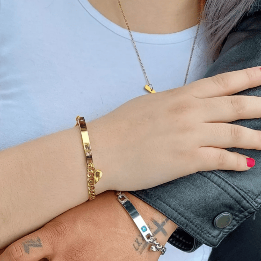 TWO PACK PULSERA PERSONALIZADA CON GEMA