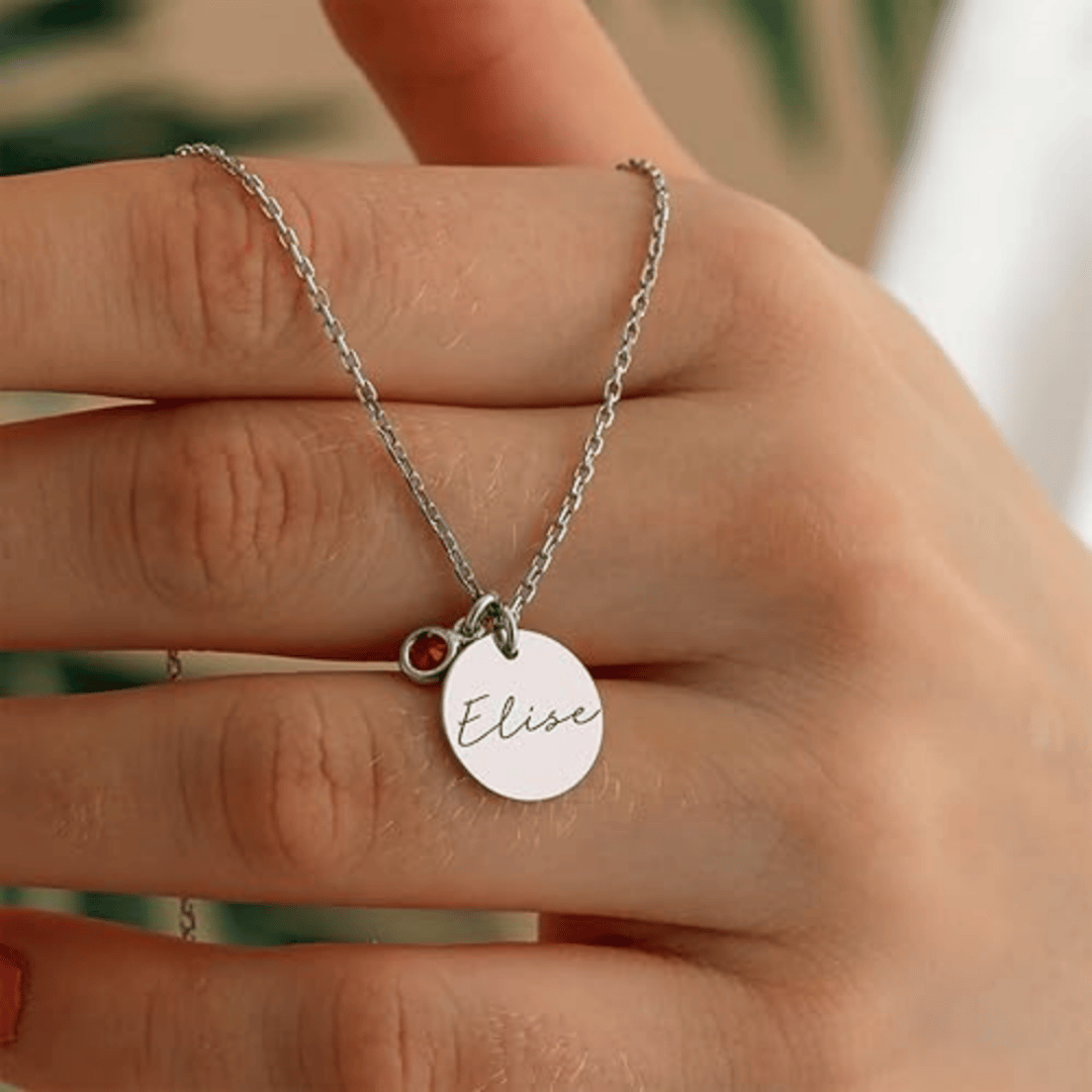 COLLAR CON NOMBRE Y CRISTAL PERSONALIZADO