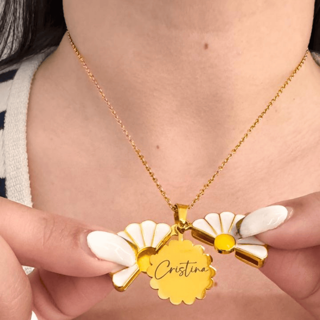 COLLAR DE GIRASOL CON RETRATO PERSONALIZADO