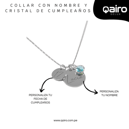 COLLAR PERSONALIZADO CON CRISTAL DE CUMPLEAÑOS