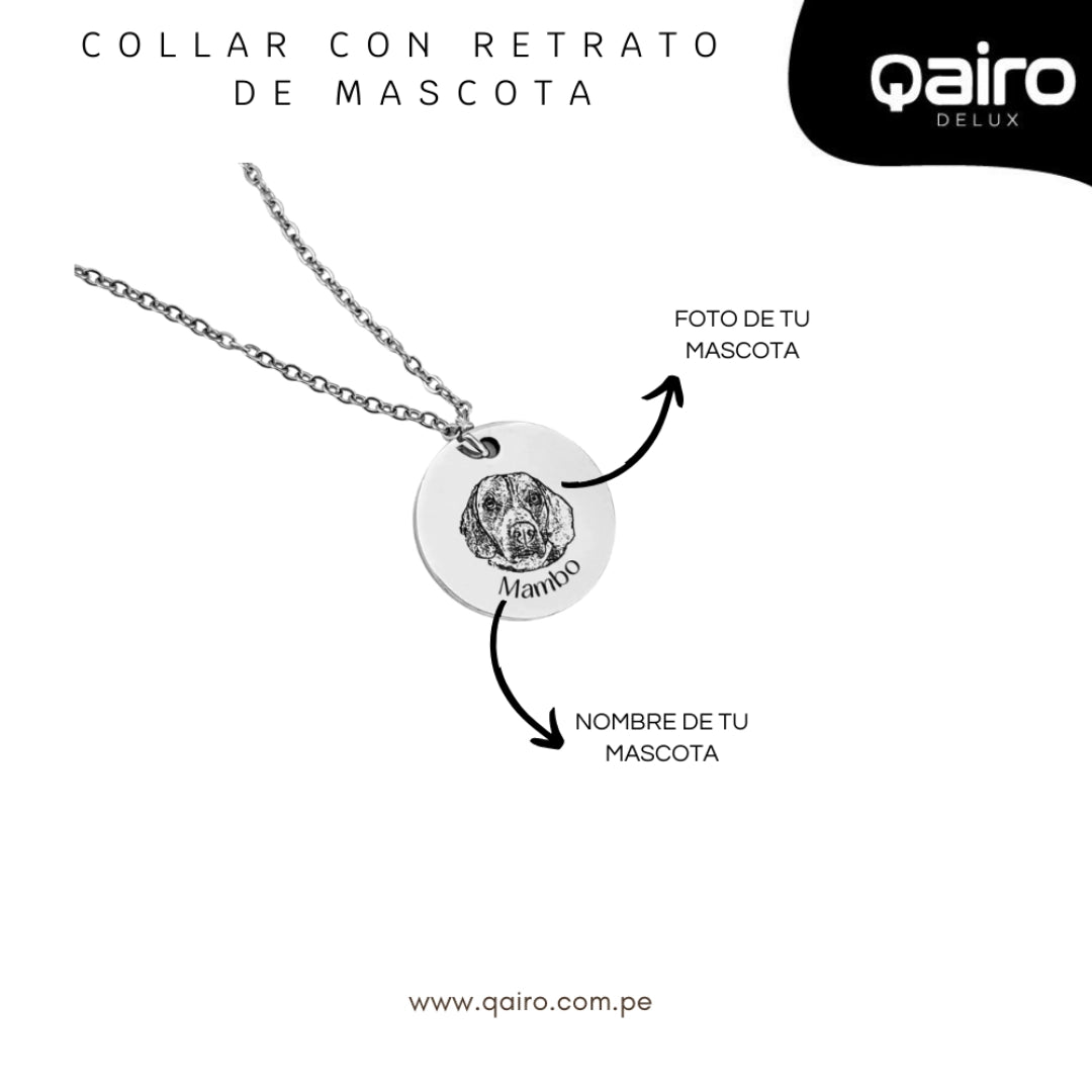 COLLAR PERSONALIZADO CON RETRATO Y NOMBRE DE MASCOTA