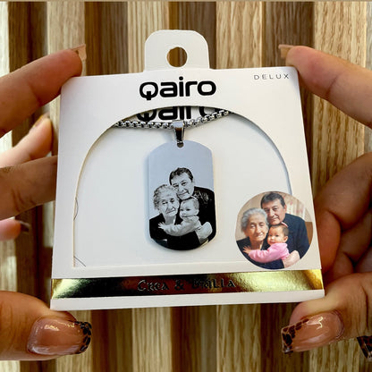 COLLAR PLACA VARON PERSONALIZADO CON RETRATO