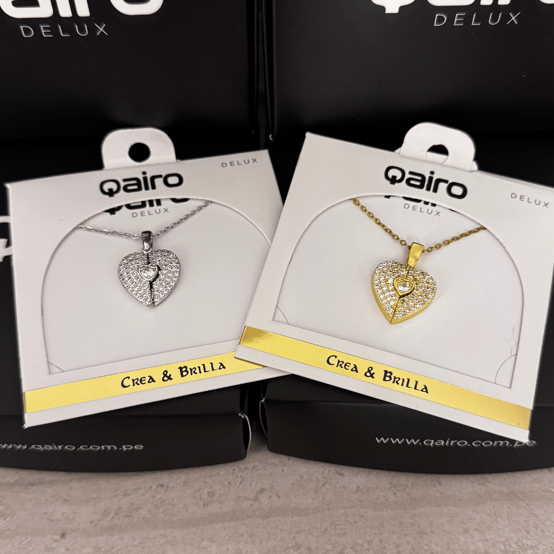 COLLAR COLGANTE DE CORAZÓN BRILLANTE CON FRASE PERSONALIZADA
