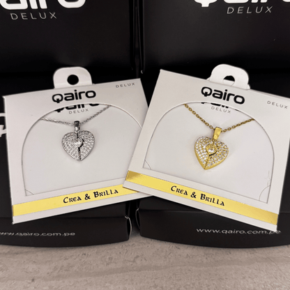 COLLAR COLGANTE DE CORAZÓN BRILLANTE CON FRASE PERSONALIZADA
