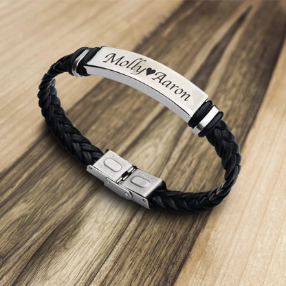PULSERA PERSONALIZADA DE CUERO CON NOMBRE