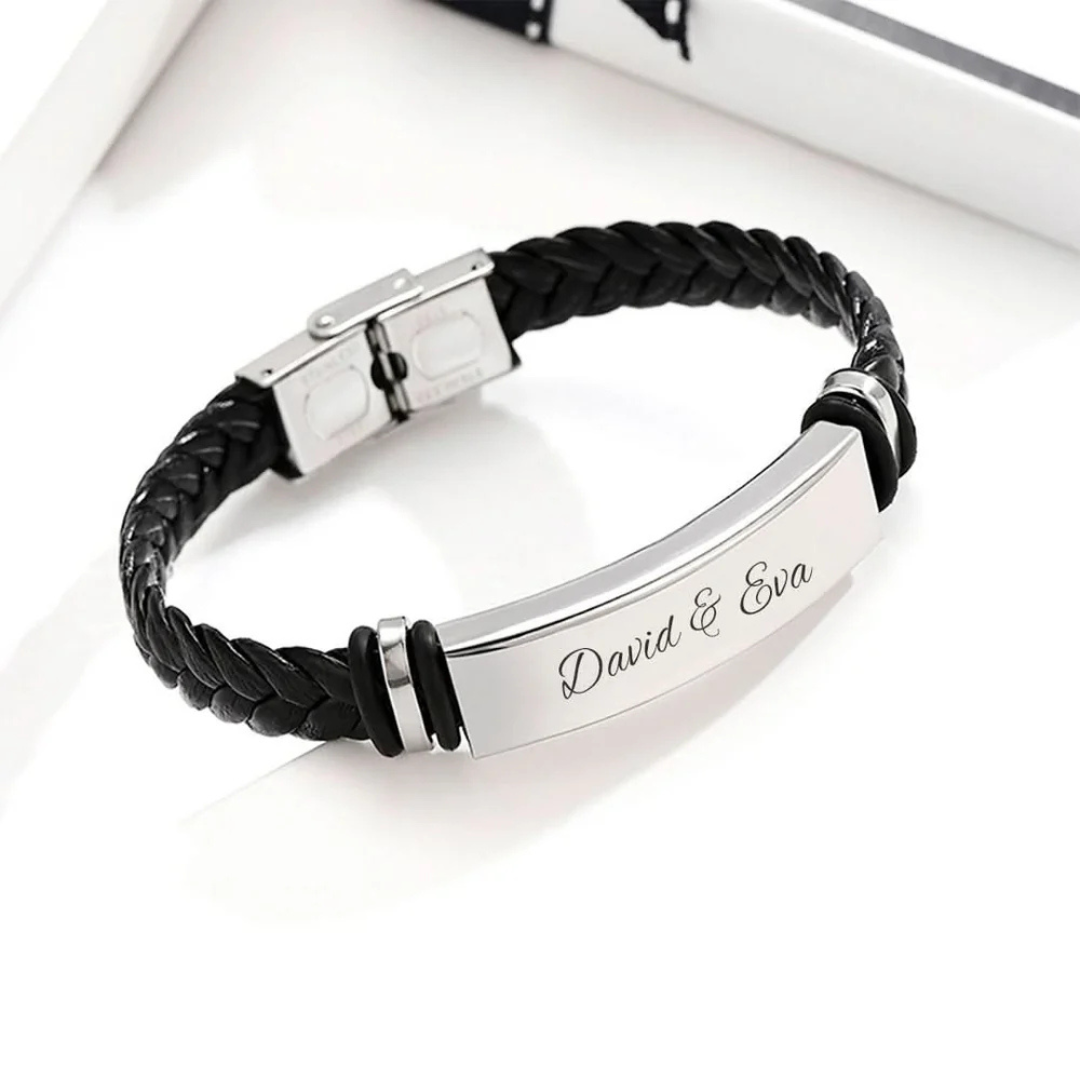 PULSERA PERSONALIZADA DE CUERO CON NOMBRE