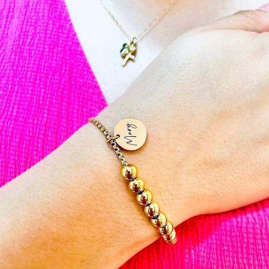 PULSERA AJUSTABLE CON NOMBRE PERSONALIZADO